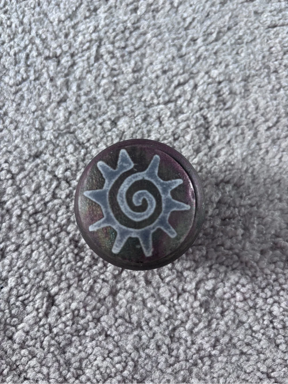 Iridescent Black Sun Emblem Container
